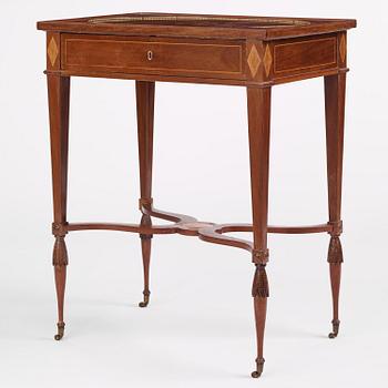 A late Gustavian mahogany table by F. A. Eckstein (master in Stockholm 1794-1814).