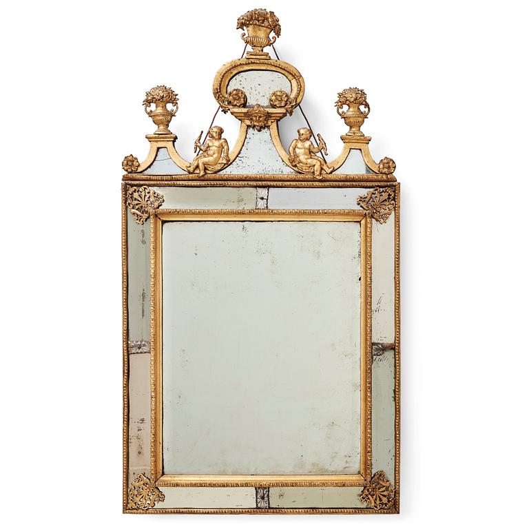 A Swedish Baroque mirror by Burchardt Precht,(active in Stockholm 1674-1738), early 18th century.