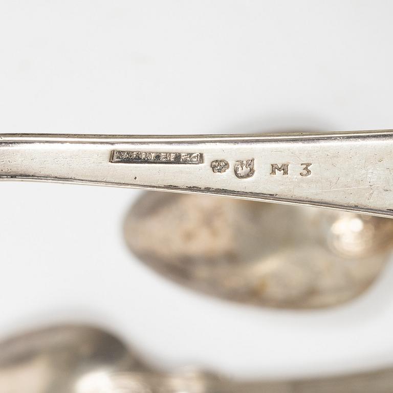 Cutlery, 30 pieces, silver, including Sweden, 19th century.