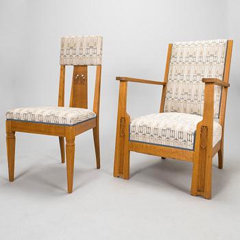 Louis Sparre, 8-piece furniture set for Aktiebolaget Iris, Porvoo 1904.