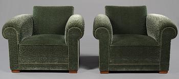 FÅTÖLJER, ett par, art deco, 1930-tal.