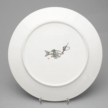 TALLRIKAR, 7 st. Porslin, "Pesci", Piero Fornasetti 1955.