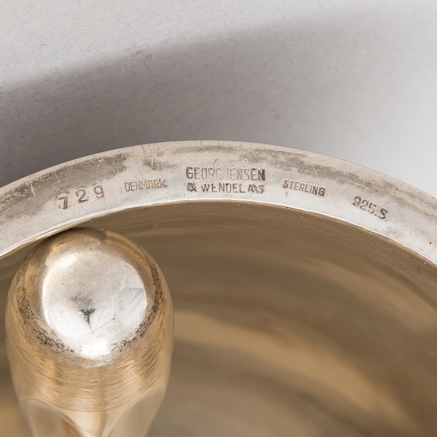 A sterling silver table bell, sterling silver, model 729, Georg Jensen Wendel A\S, Köpenhamn, Denmark 1945-51.