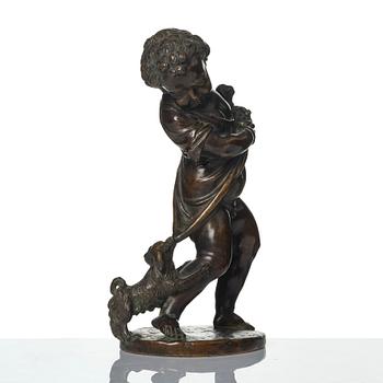 Claude Michel Clodion, after, "Putto with dogs", 19th century.