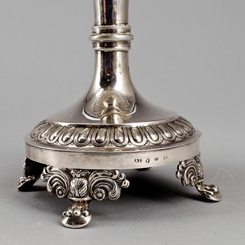 SOCKERSKÅL MED LOCK, silver, Anders Lundström, Stockholm, 1834. Vikt ca873g.