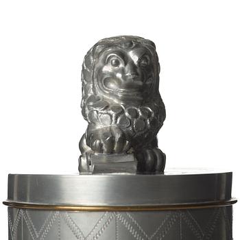 Anna Petrus, & Estrid Ericson, a pewter cigar box with cover by Svenskt Tenn, Stockholm 1928.