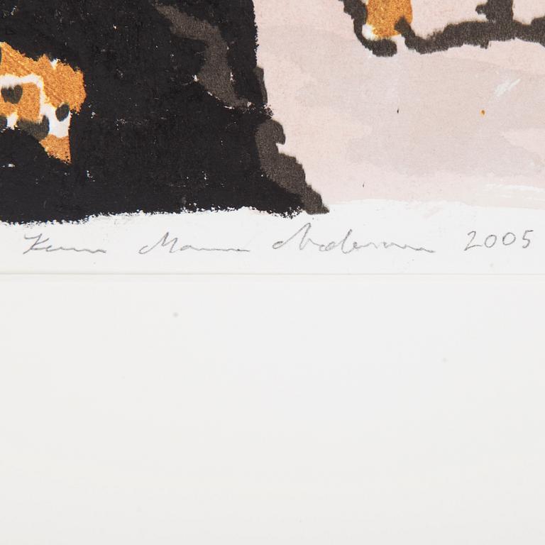 KARIN MAMMA ANDERSSON, handkolorerad litografi, provtryck, signerad och daterad 2005.