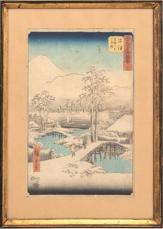 Utagawa Hiroshige, woodcut print, Japan, first pulished 1855.