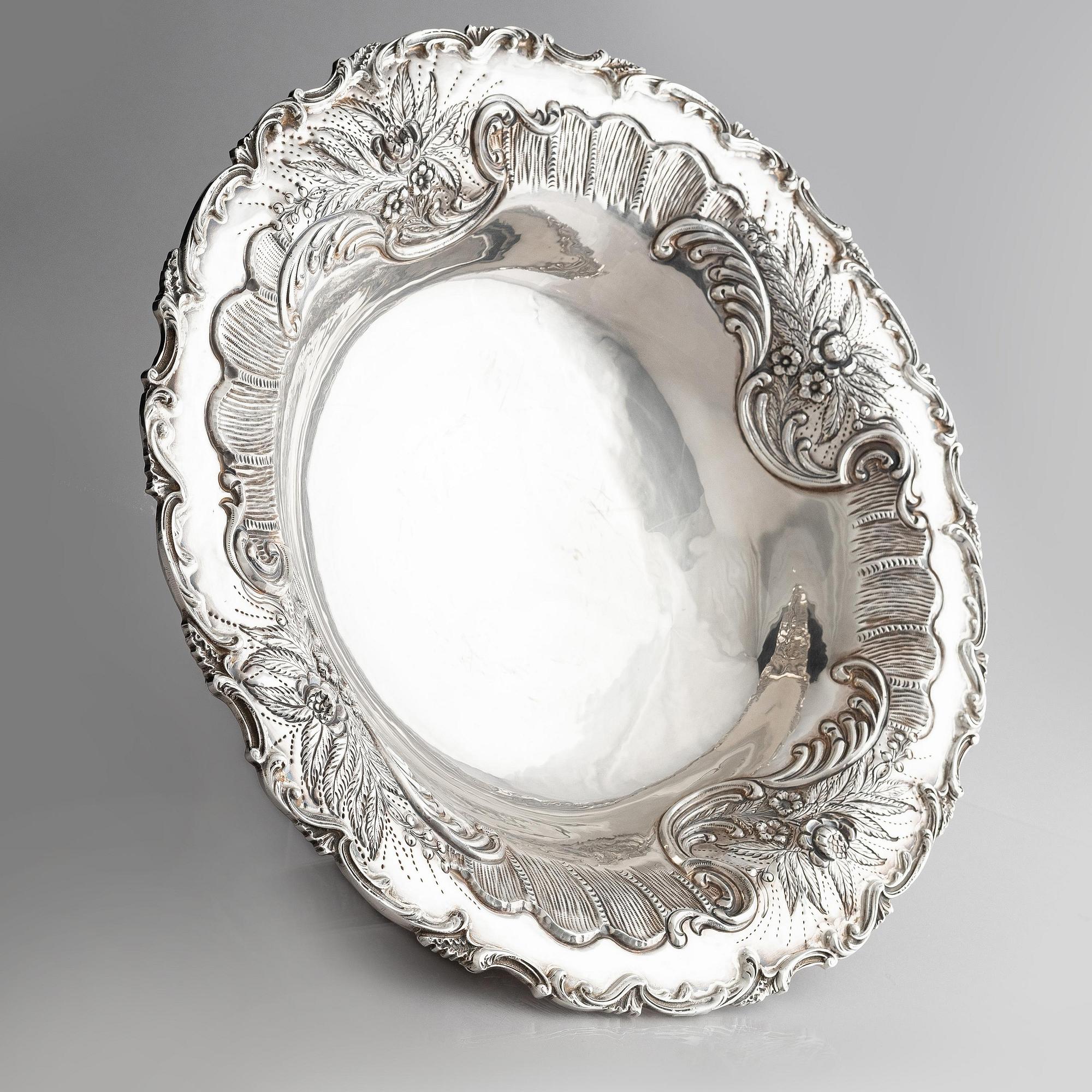 Lale Silverware & Co Ltd, praktskål, sterling silver, Istanbul, Turkiet 1900-tal. Nyrokoko.
