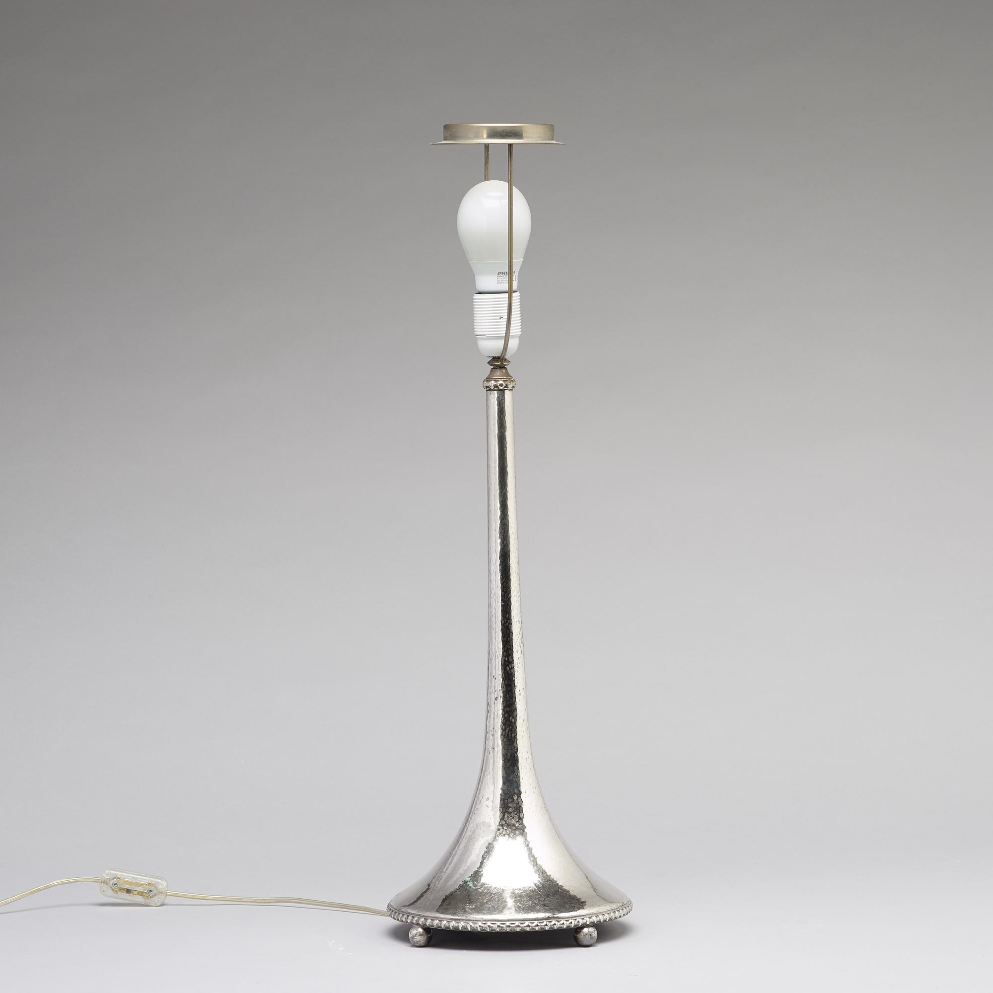 K ANDERSSON, a silver table lamp, Stockholm, 1925.