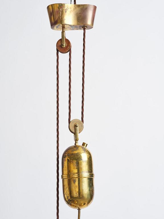 Carl-Axel Acking, taklampa, modell "958", Bröderna Malmströms Metallvarufabrik, Malmö, 1940-tal.