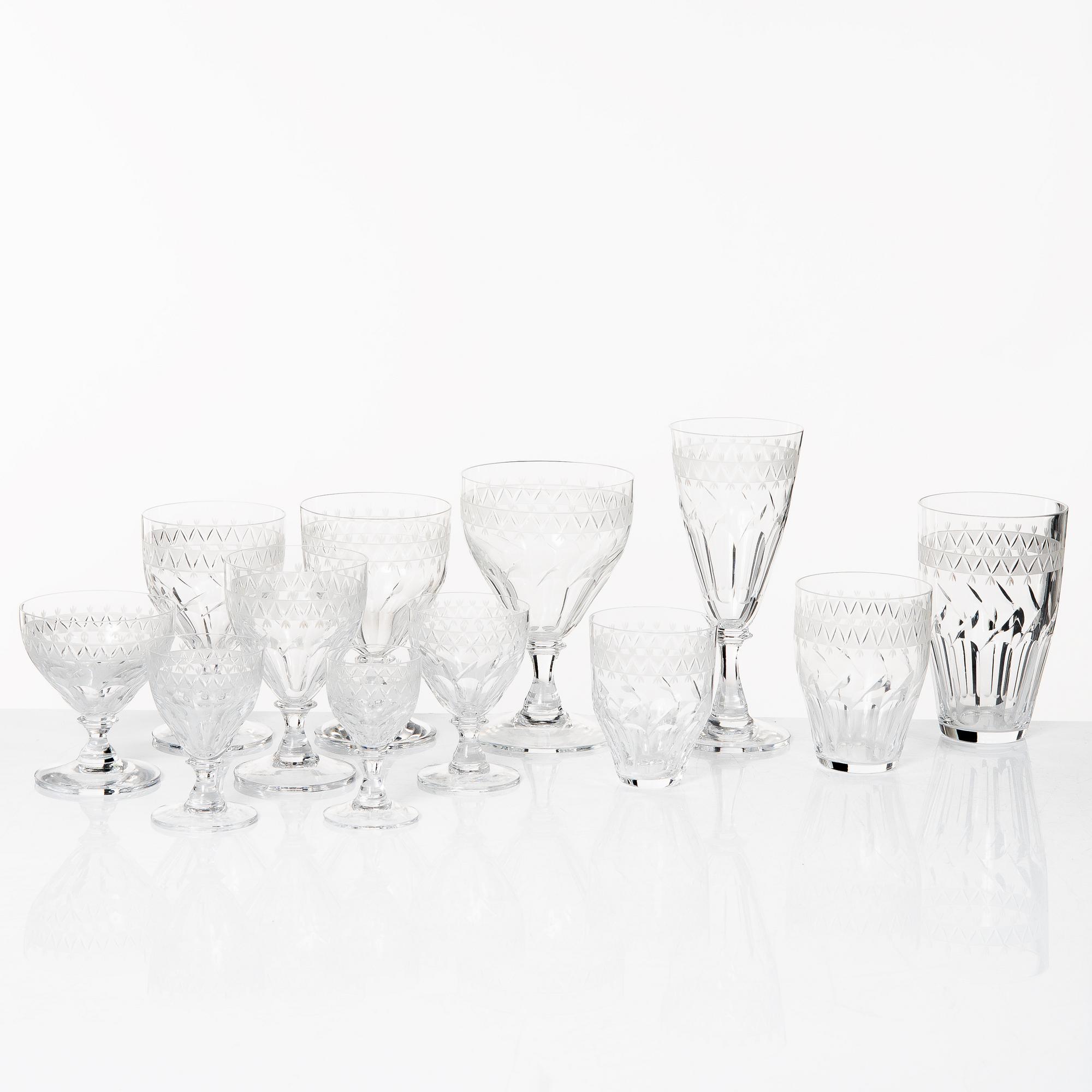 A 144-piece glassware service, limited production for Riihimäen Lasi, Finland, 1950s/60s.