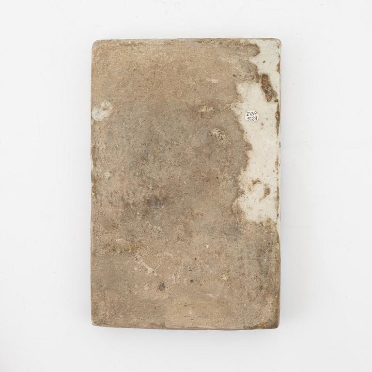Kakelplatta, glaserat lergods, Qajardynastin Persien (Iran), 1800-tal.