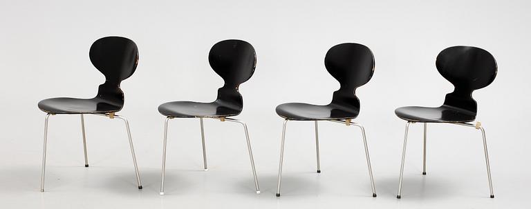 STOLAR, 4 st, "Myran", Arne Jacobsen, Fritz Hansen, 1900-talets mitt.