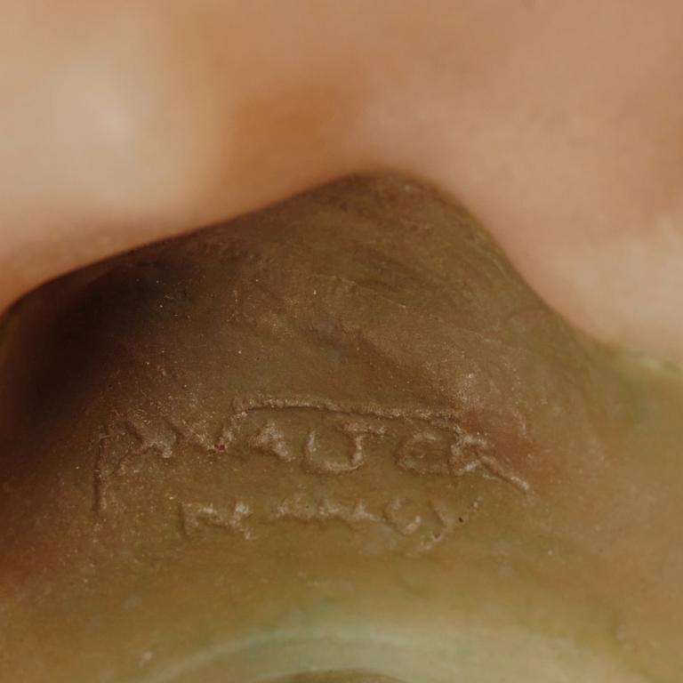 Joseph Cheret, Almaric Walter, figur, vilande kvinna, pâte de verre, Nancy Frankrike.