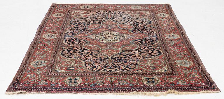 An antique/semi-antique Mobarakeh-Esfahan rug, c. 205 x 144 cm.