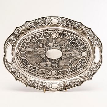 A silver-plated tray, first half of the 20th Century.