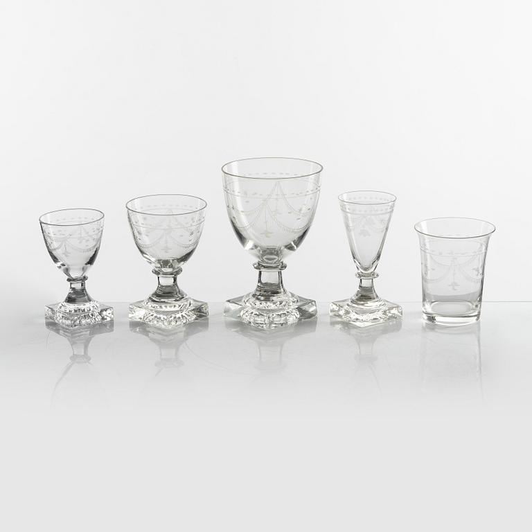 An Empire-Style Glass Service, 20th century (36 pieces).