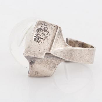 A Björn Weckström silver and acryl ring.