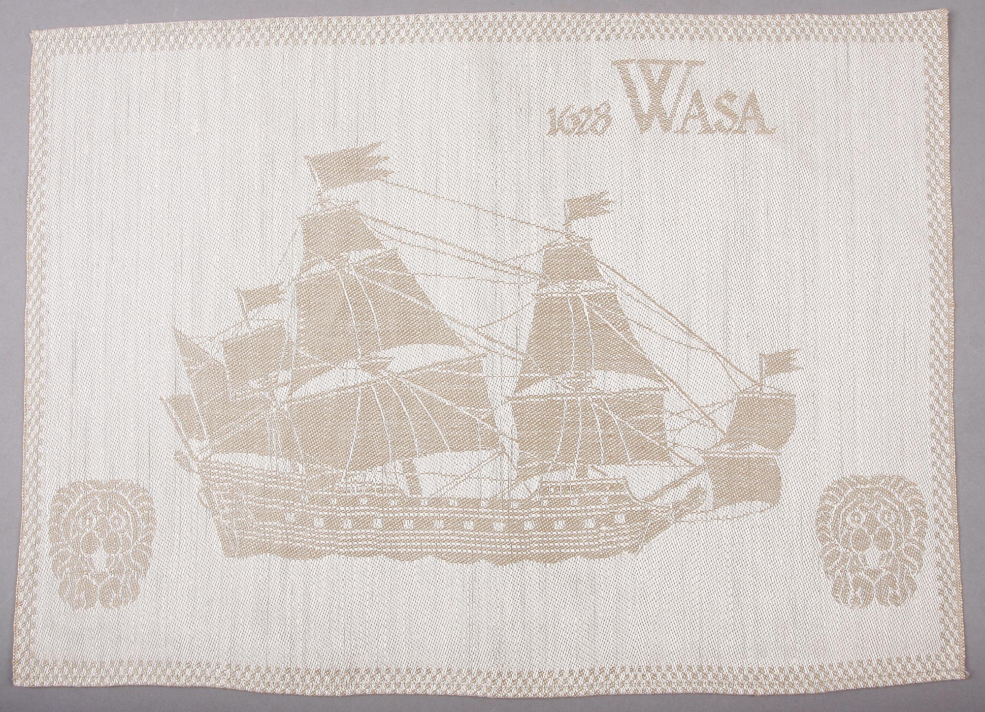 BORDSTABLETTER, textil 6 st bla design Astrid Sampe.