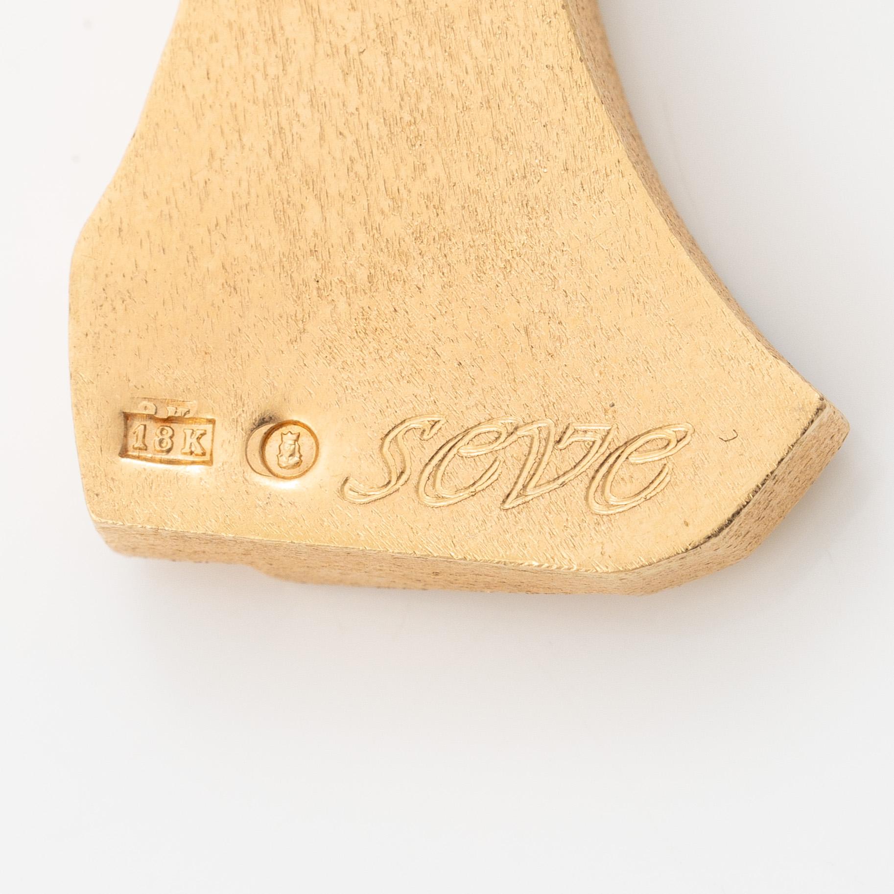 Pendant, 18K gold with small brilliant-cut diamonds.