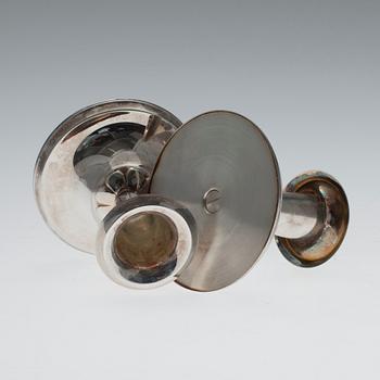 LJUSSTAKAR, ett par, silver, Salovaara Åbo 1990. Vikt 133,7 g.