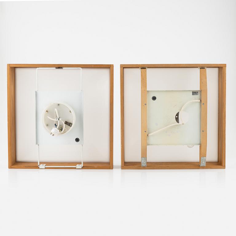 Uno & Östen Christiansson, a pair of wall lamps/ceiling lamps, Luxus, 1960's.