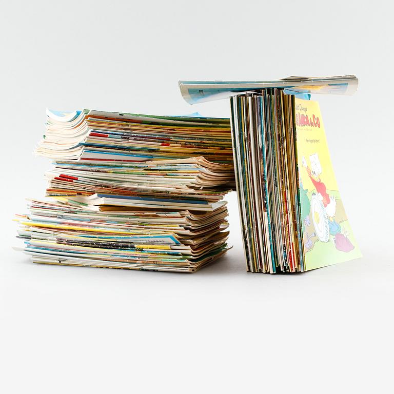 SERIETIDNINGAR, ca 184 st, Kalle Anka & Co, ca 1950-1980-tal.