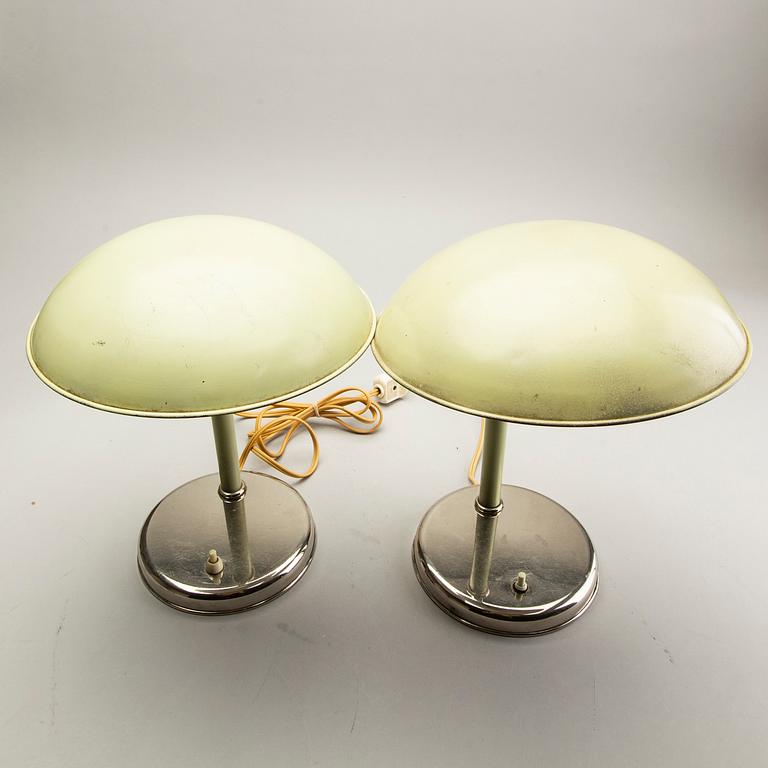 Table lamps, a pair, functional, 1930s-40s, marked.
