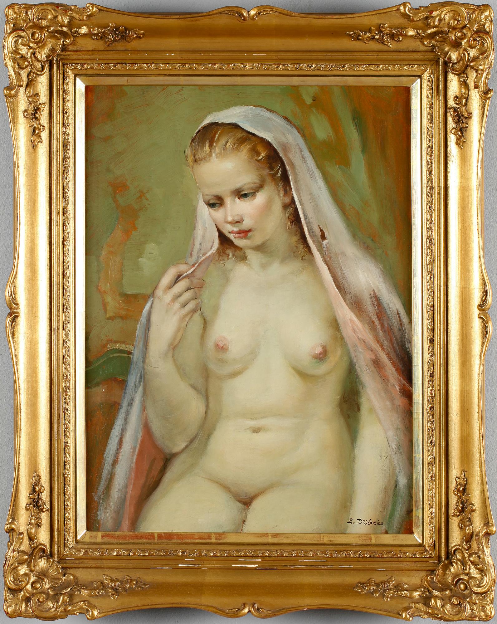 ERMÈS D'ODORICO, olja på duk, signerad.