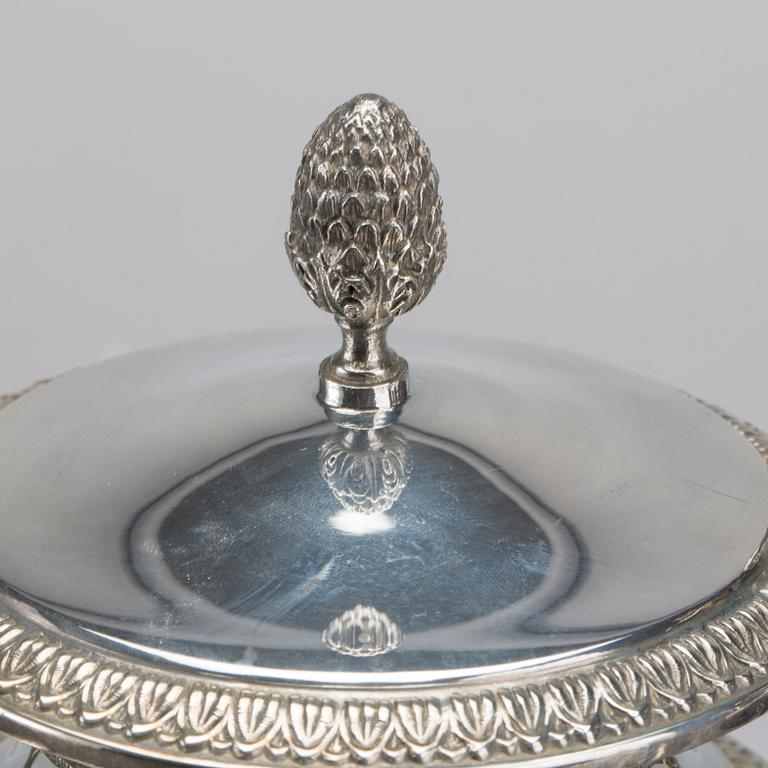 A 20th century silver four piece tea service, unknown makers mark weight ca 1743 gr.