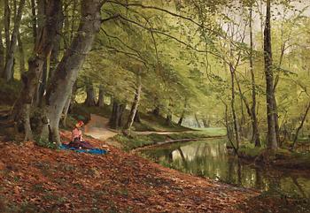 413. Peder Mork Mönsted, Picknick i skogen.