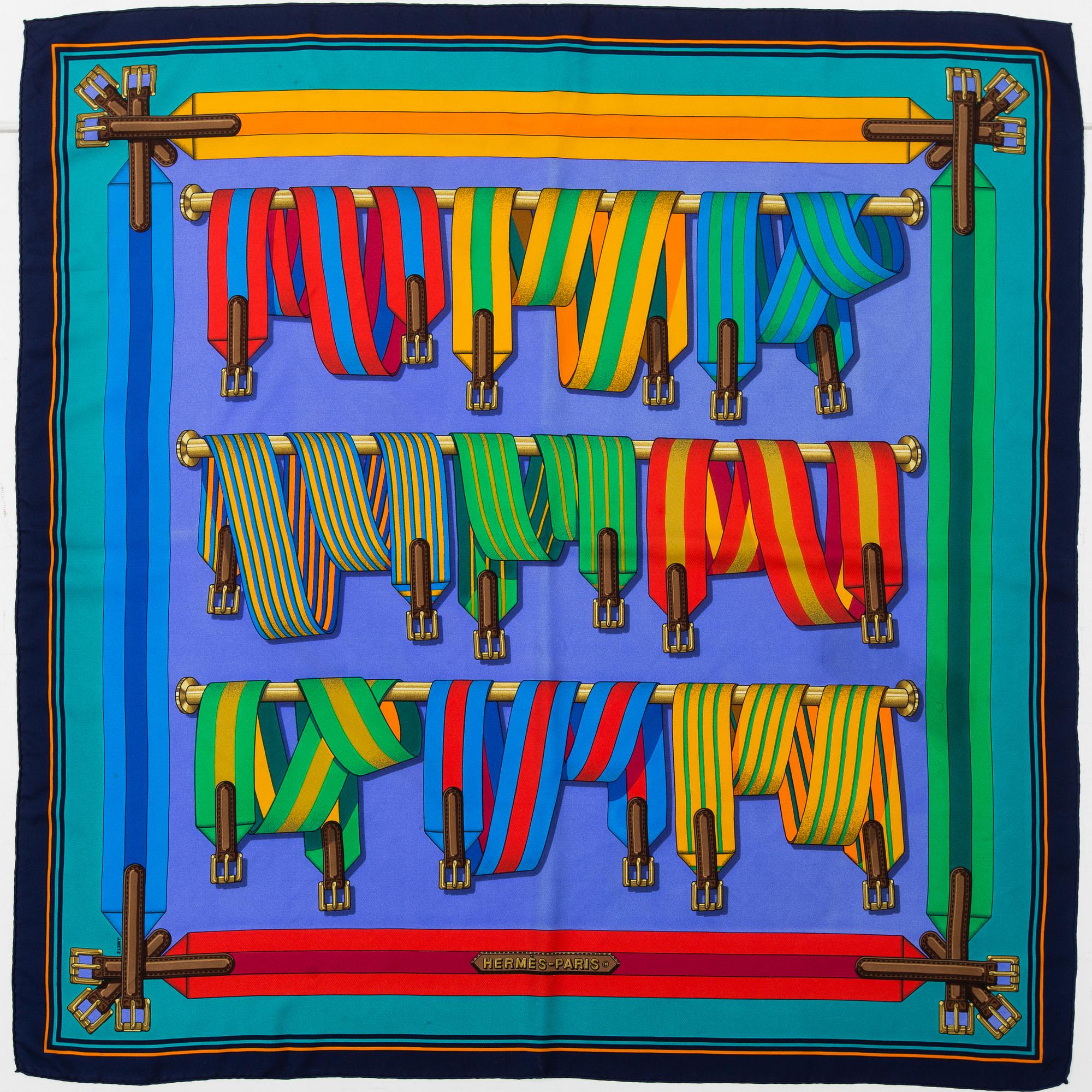 HERMÈS, a 'Sagles' silk scarf.