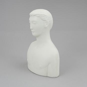STIG LINDBERG, figurin, parian, "Mannen med masken", Gustavsberg 1970-tal.