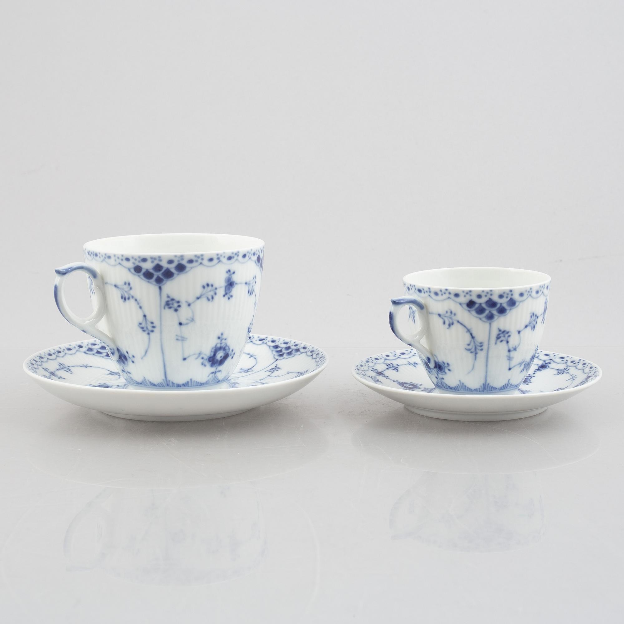 Royal Copenhagen, 27 pieces of a "Blue Fluted" porcelain service, Denmark.