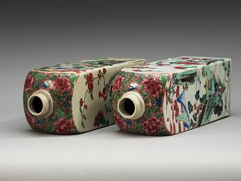 A pair of famille rose bottles, Qing dynasty, Yongzheng (1723-35).