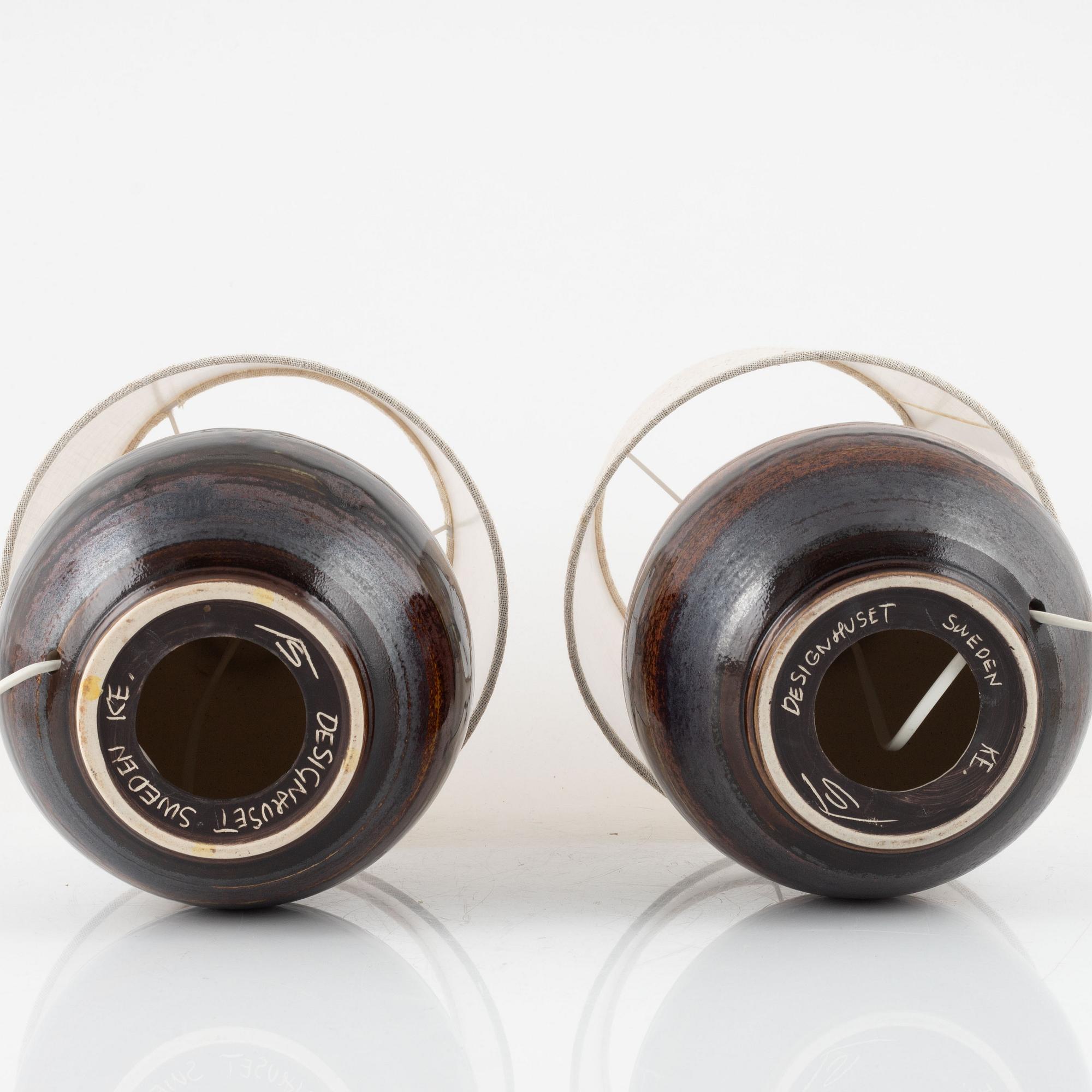 Carl-Harry Stålhane och Kent Eriksson, bordslampor, ett par, Designhuset, 1970-tal.