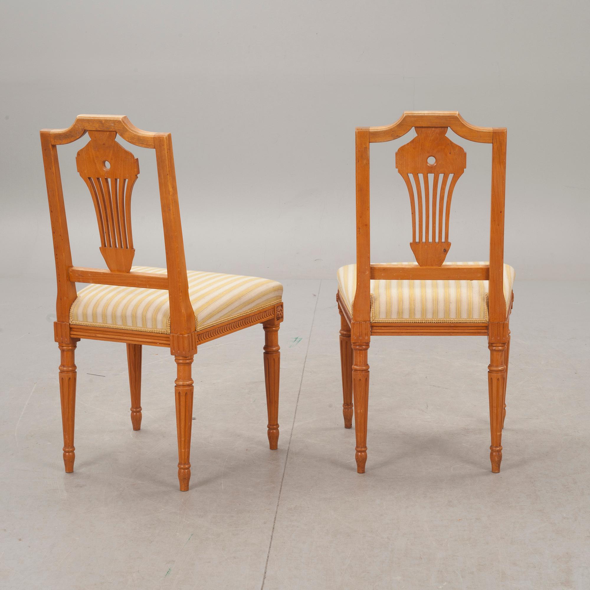 STOLAR, 6 st, gustaviansk stil, 1900-talets andra hälft.