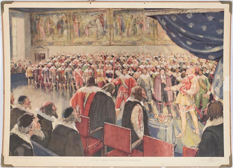 OLLE HJORTZBERG, skolplansch, 1936 för Norsted & Söner.