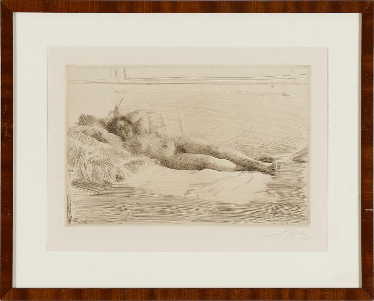 ANDERS ZORN, etsning, "Elin", signerad i blyerts, daterad 1914 i plåten.