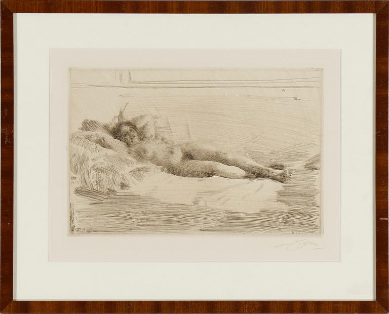 ANDERS ZORN, etsning, "Elin", signerad i blyerts, daterad 1914 i plåten.