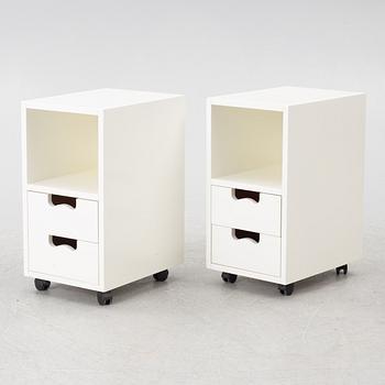 Jonas Bohlin, & Thomas Sandell, a pair of 'Snow'/'Snö' bedside tabled/end tables, Asplund, Sweden.