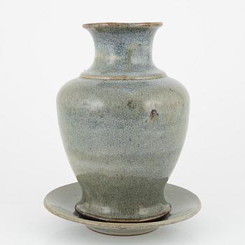 A ceramic vase and dish, Southeast Asia, 19th-20th century.