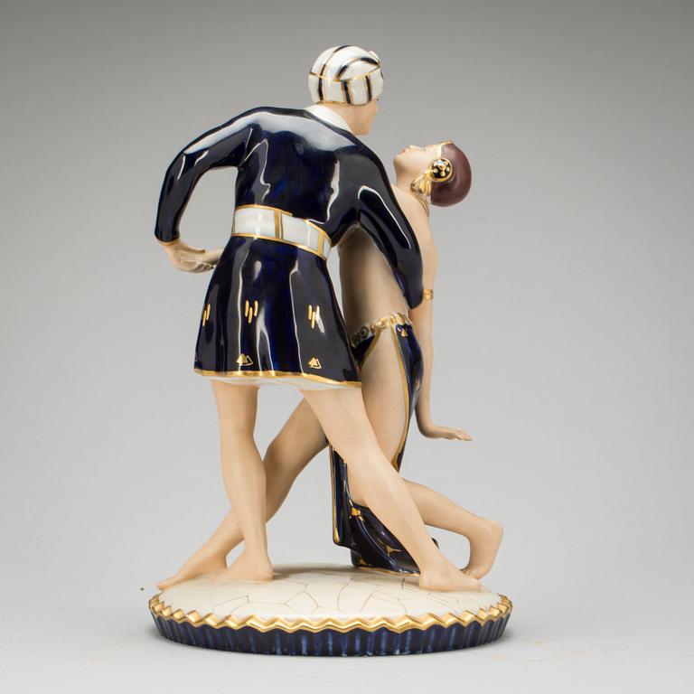 FIGURGRUPP, porslin, Art Deco, Royal Dux, 1920/30-tal.