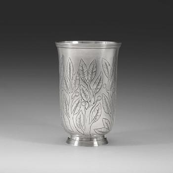 587. A W.A Bolin silver vase, Stockholm 1936.