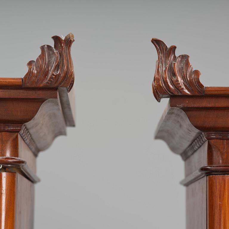 A pair of late Empire mahogany book cabinets, Stockholm, 1820/30's.