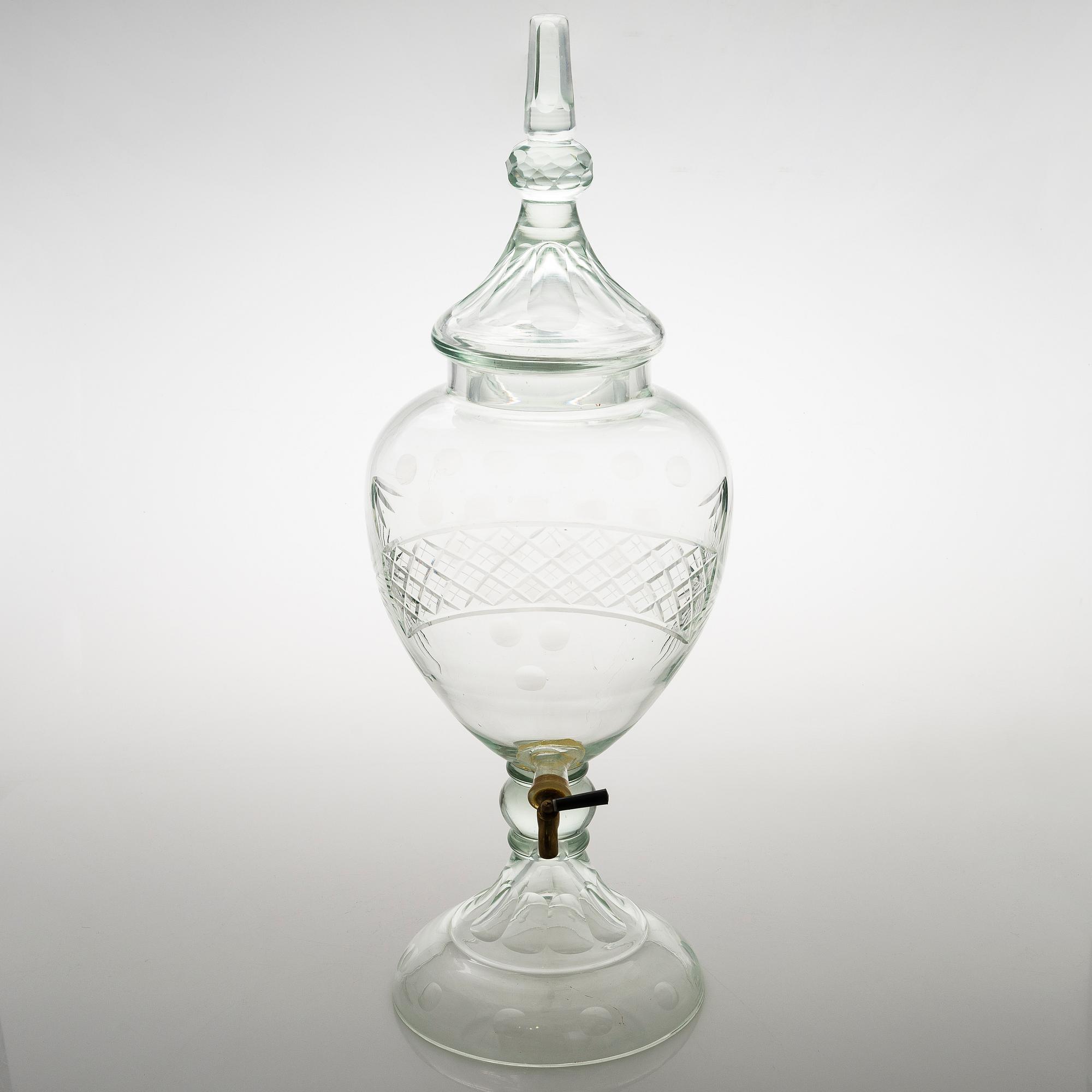 A glass punch bowl from the first half of the 20th century.