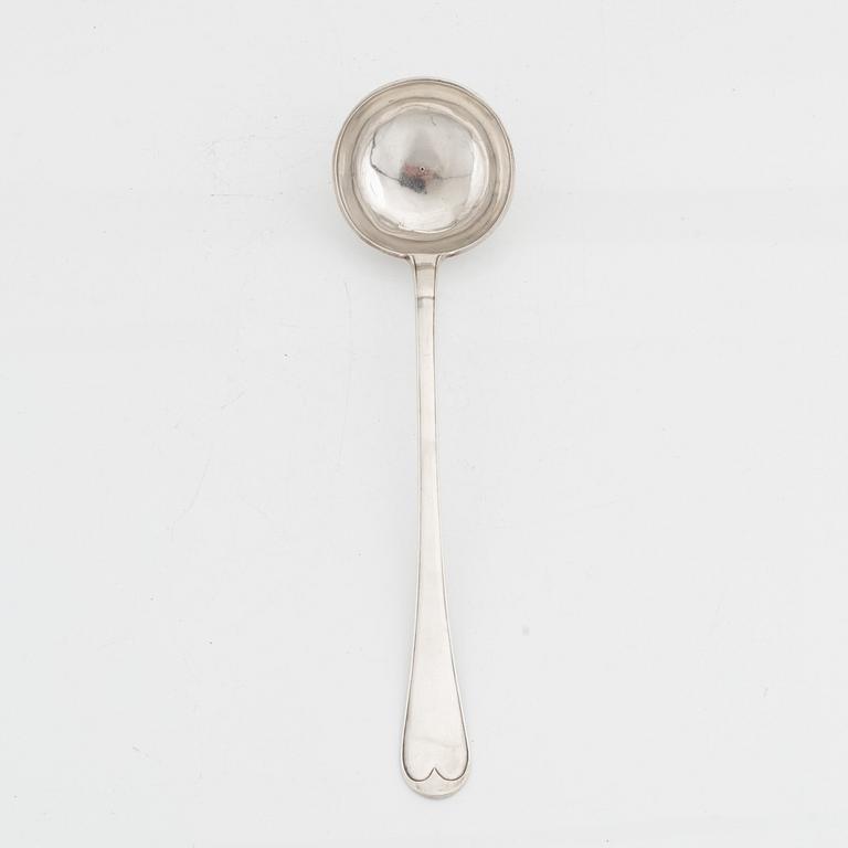 An Italian silver ladle, unidentified makers mark, Turin 1809.