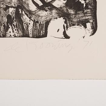 WILLEM DE KOONING, litograph, 1971, signed in pencil and numbered 36/100.