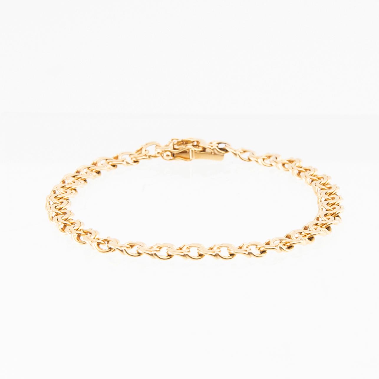 Armband 18K guld T Berghman Stockholm 1960 manglad pansarlänk.